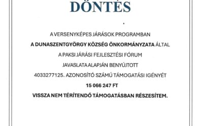 Tájékoztatás a Versenyképes Járások Programban elnyert támogatásról